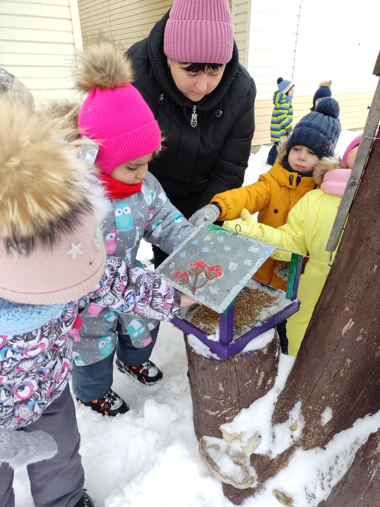 В миллеровском детском саду №8 прошла акция «Покорми зимующих птиц»